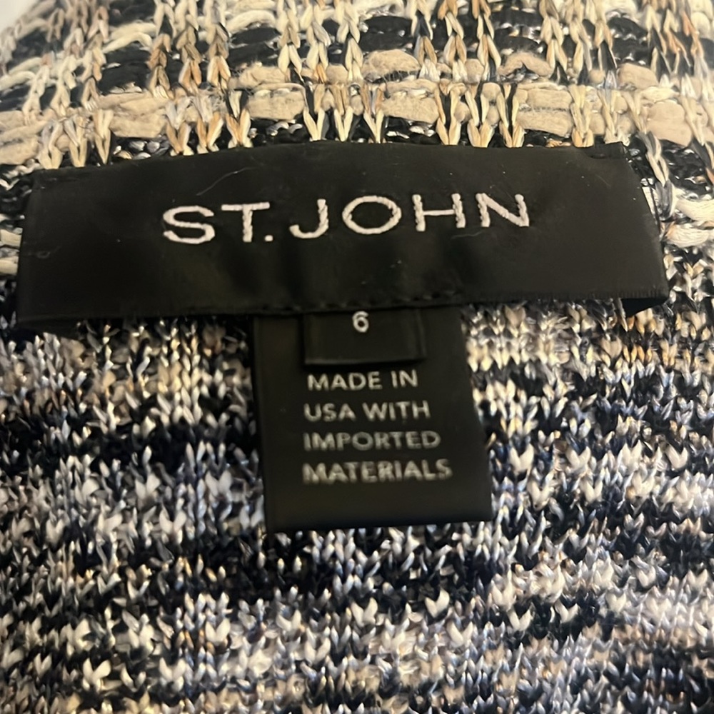 St John jacket. Tan , black and white. Great fringe details - Picture 3 of 5
